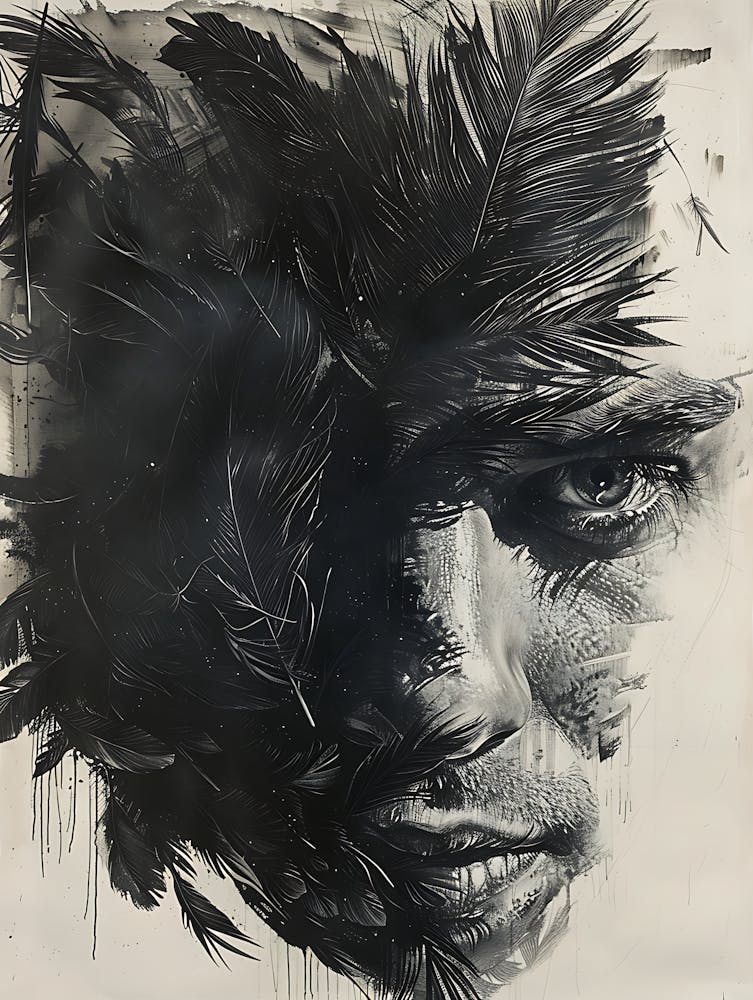 Whimsical Dark Feathers Man 2