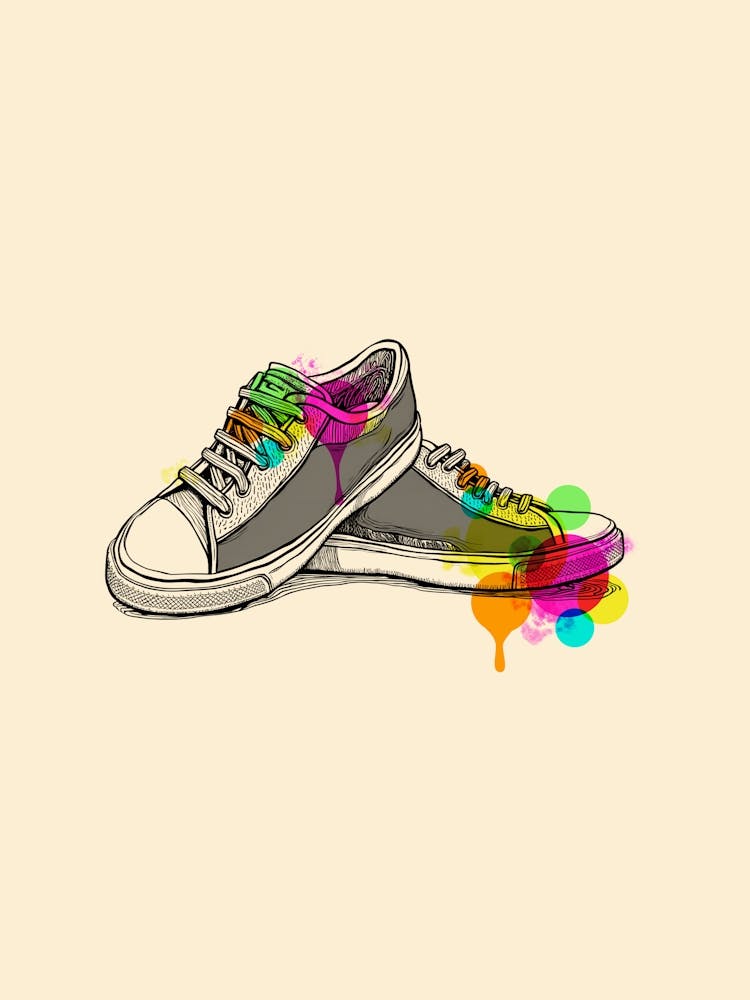 Sneakers With Paint Splatters