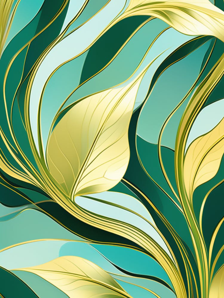 Abstract Gold Leaves
