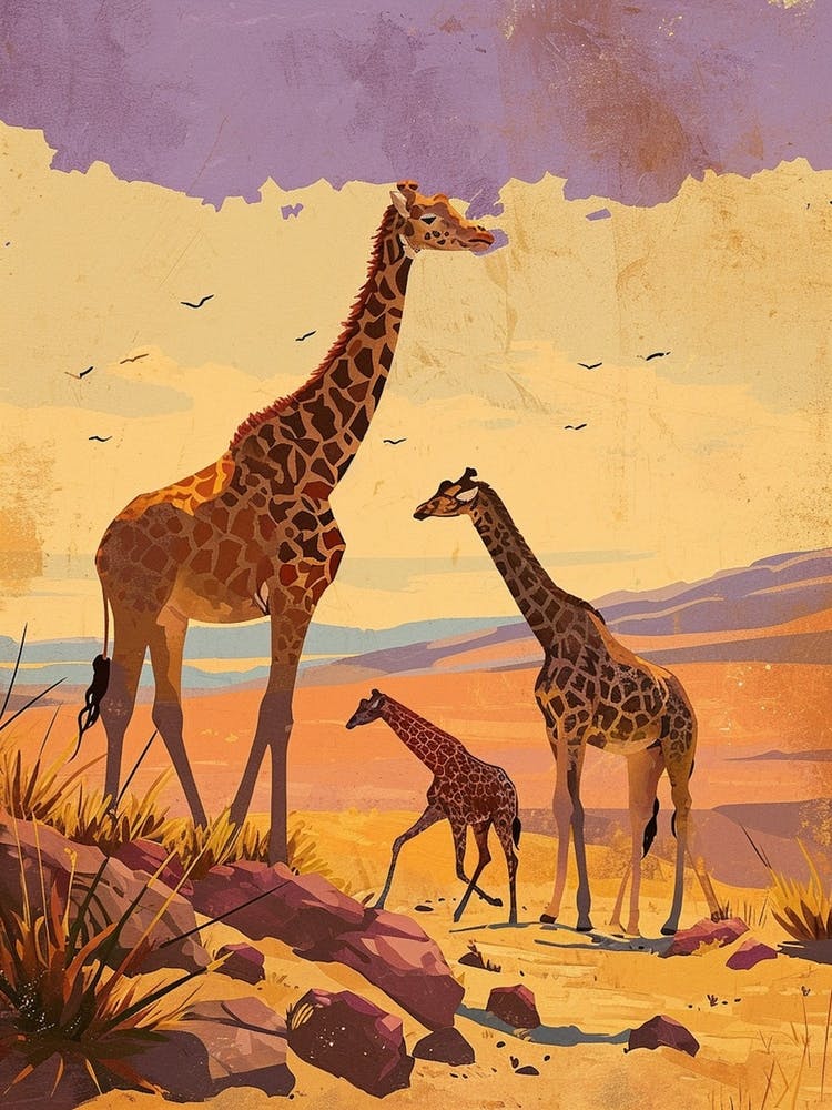 Yellow & Purple Giraffe  1