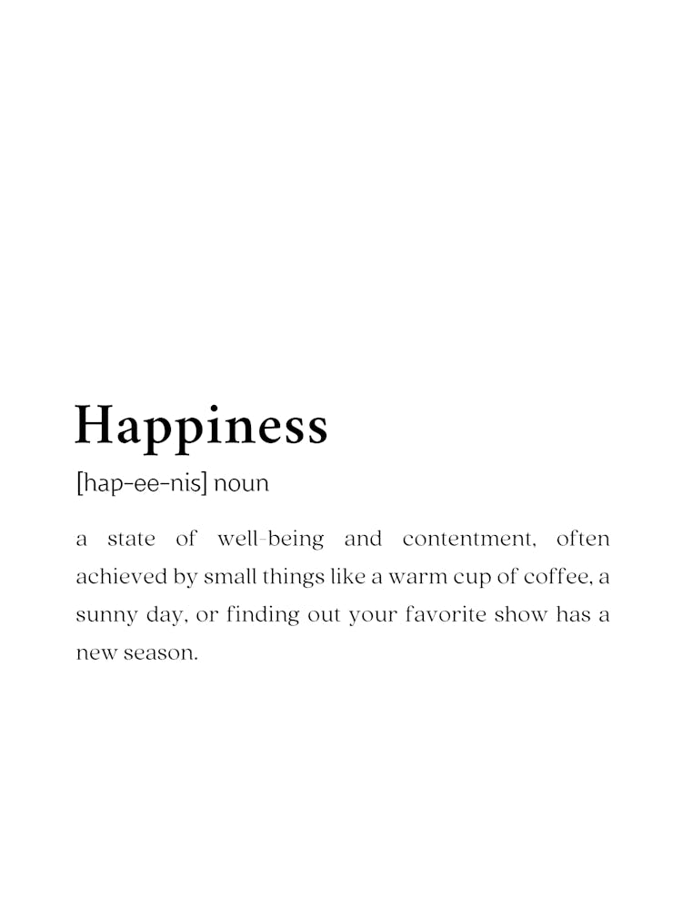 Happiness Funny Definition Wall