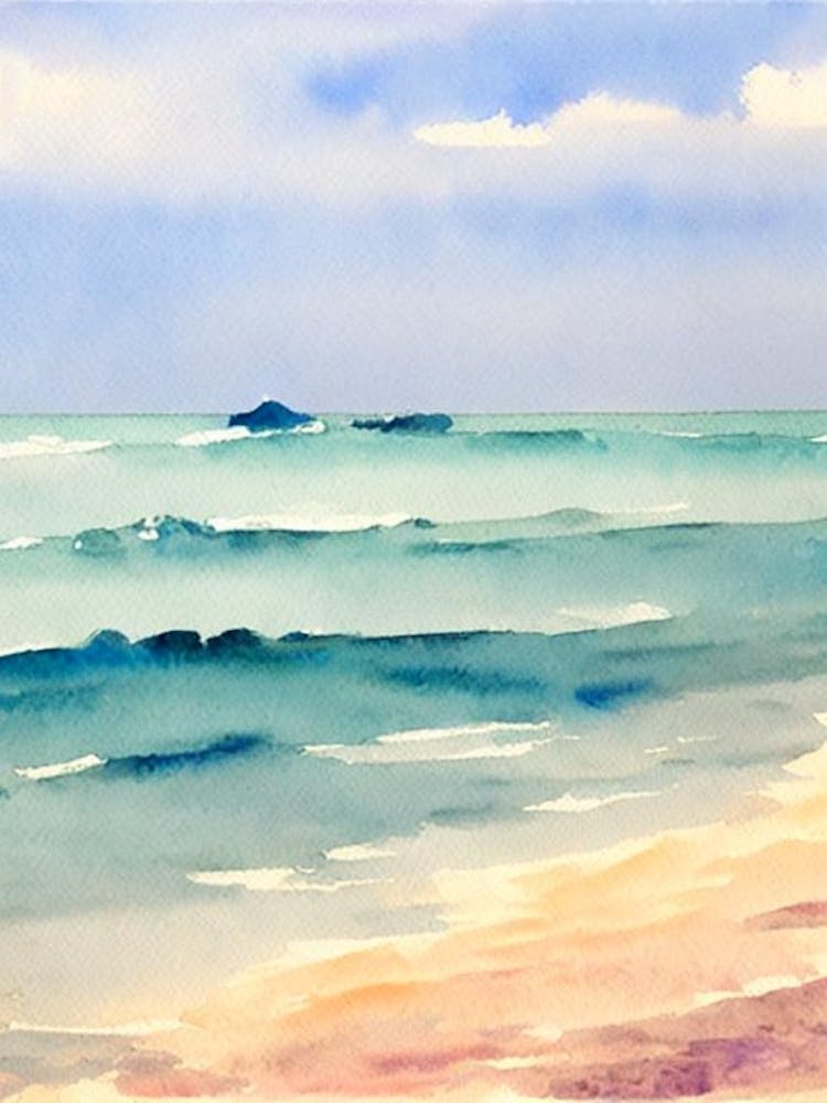 Cha Am Beach 2, Thailand Aquarell