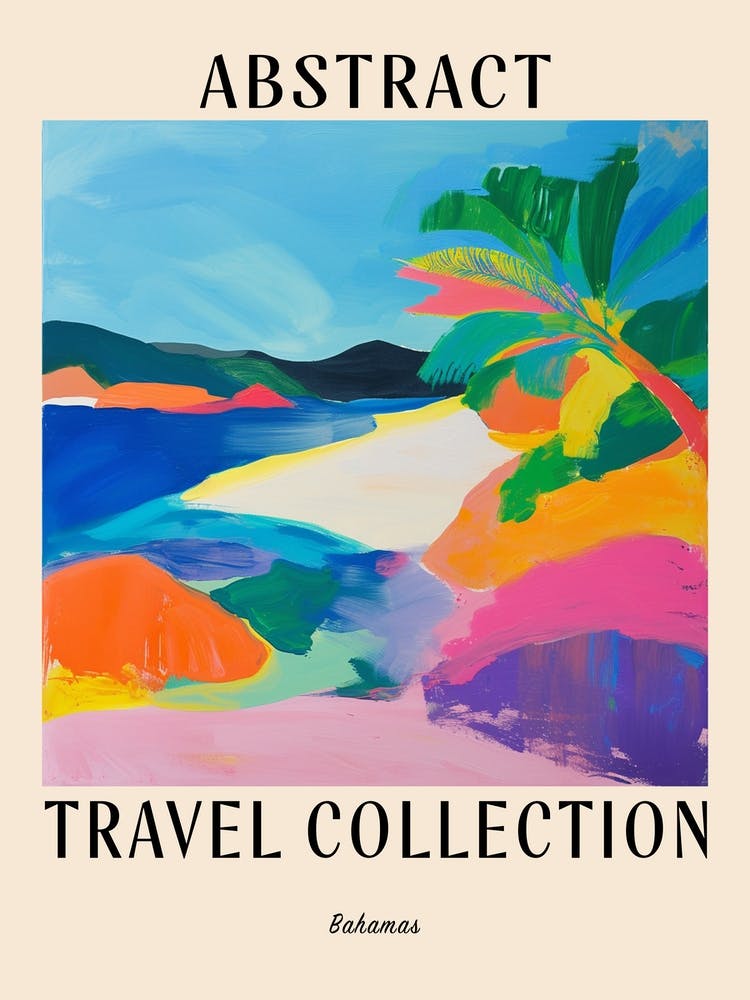 Abstraktes Reisekollektionsposter Bahamas 2