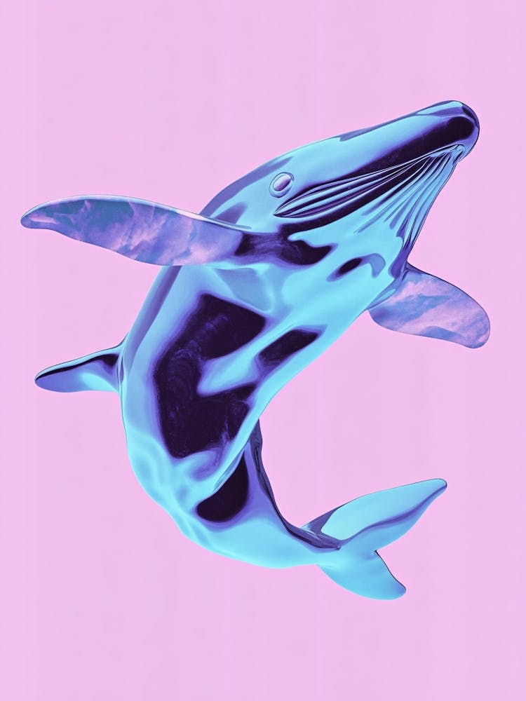 Blue Whale on Pink