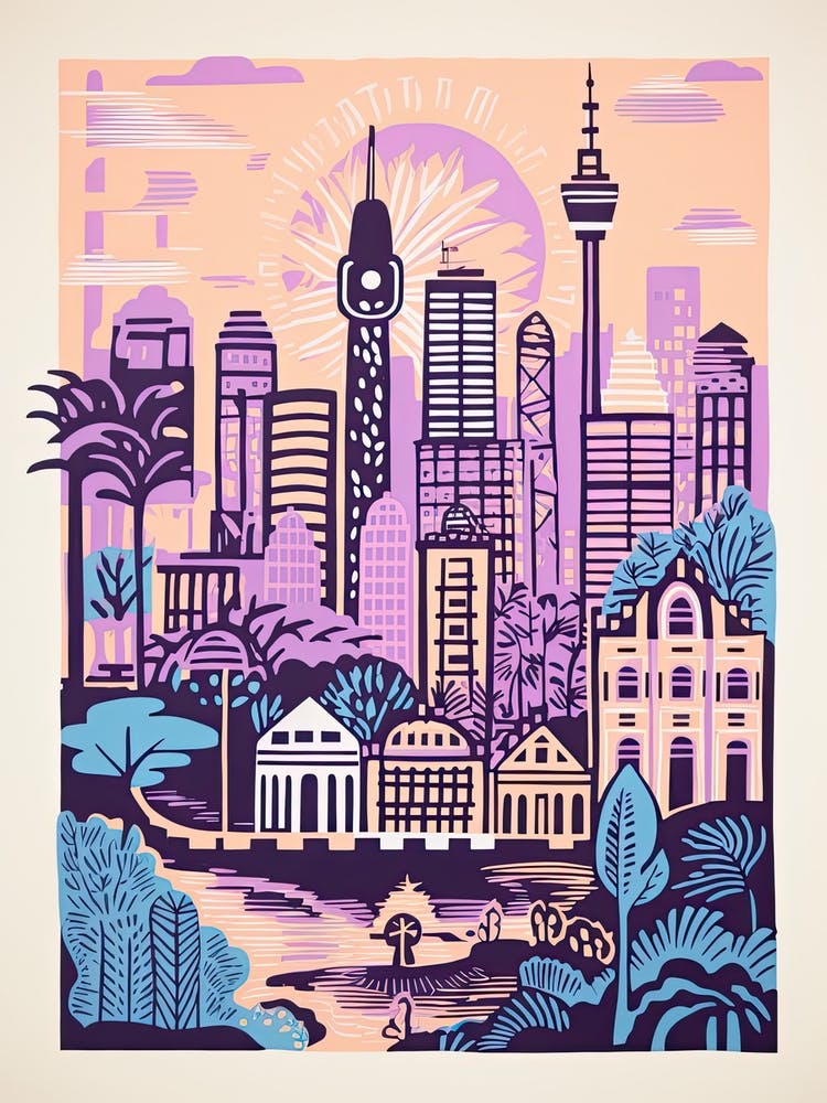 Sydney In Risograph Style 2
