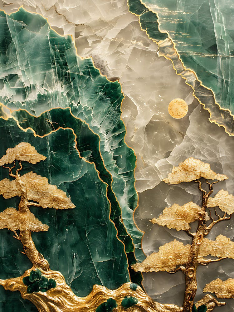 Gold Inlaid Jade Carving Scene 4