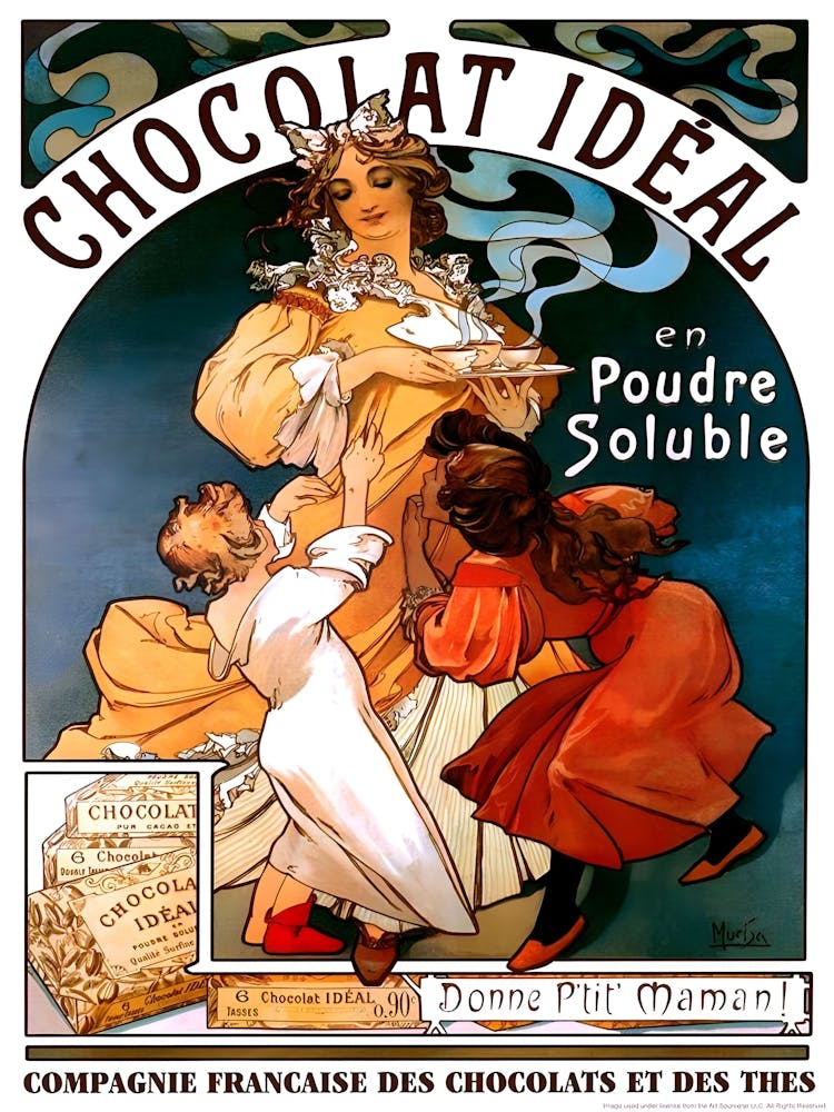 Chocolate Ideal, Art Deco Advertising Poster