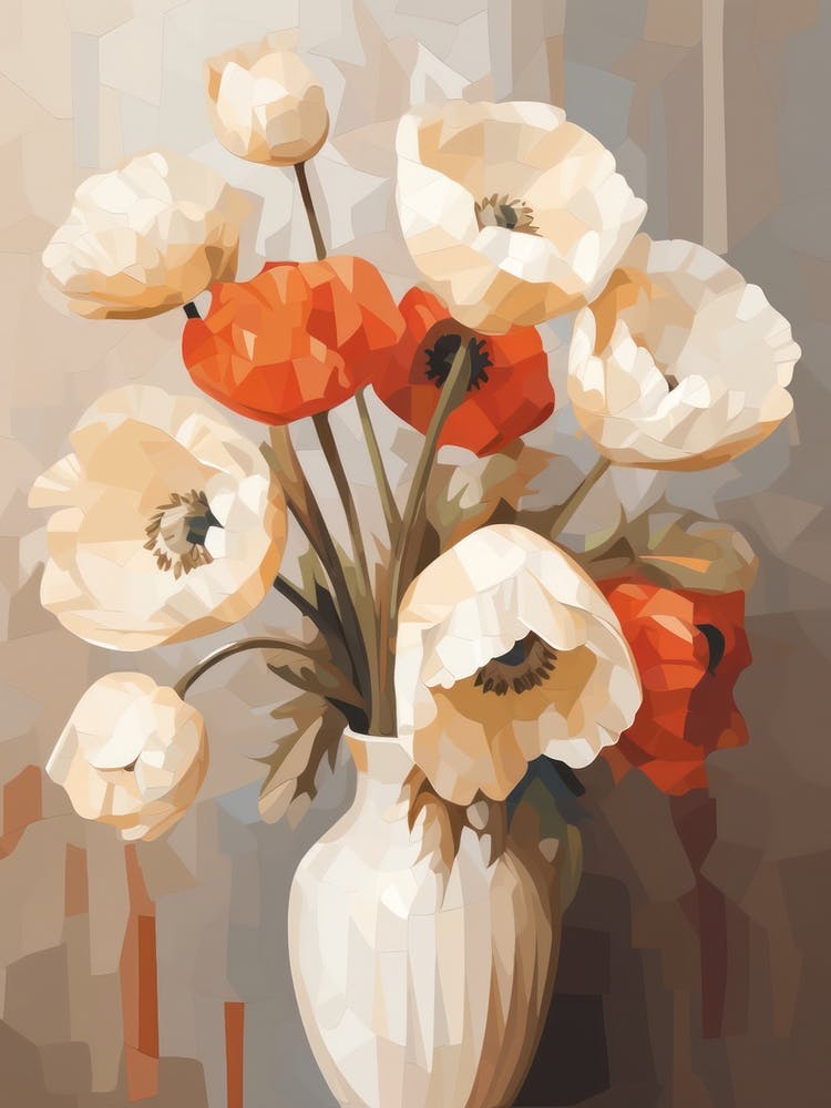 Poppy Flower Still Life Painting 1 Dreamy
