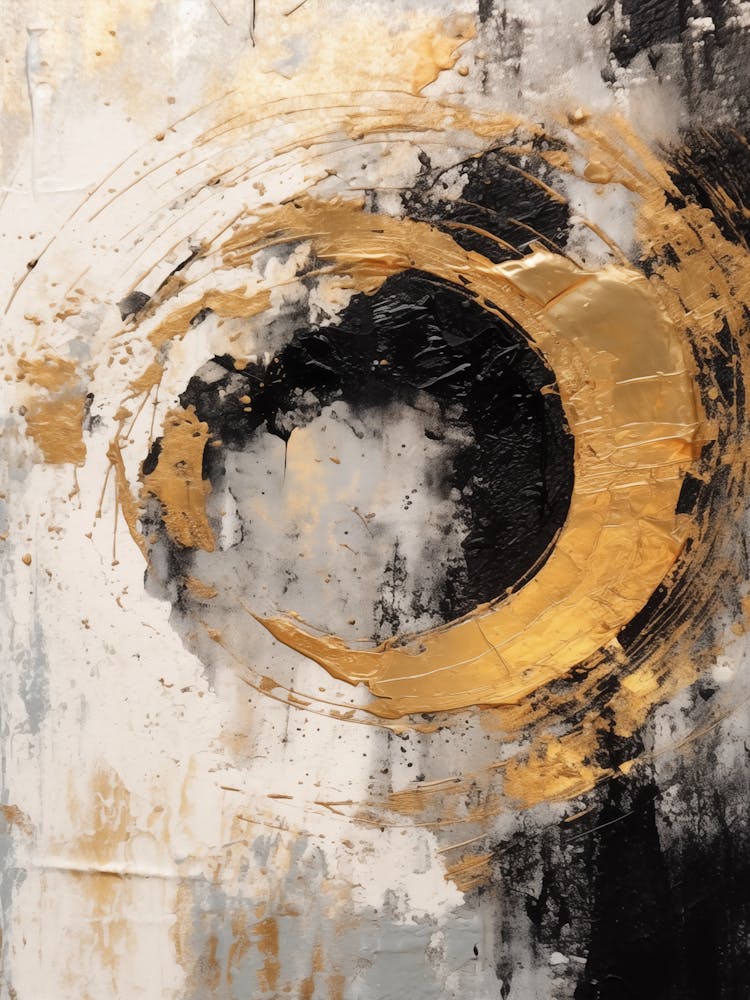 Gold And Black Abstract Painting