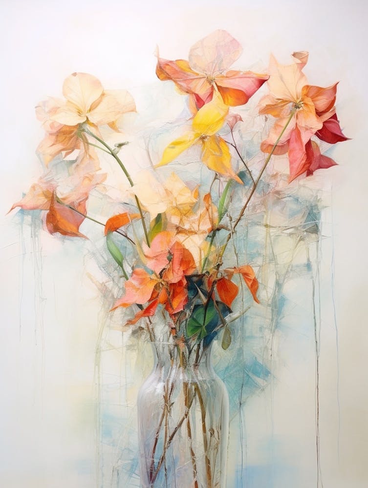 Abstract Flower Painting Poinsettia 4