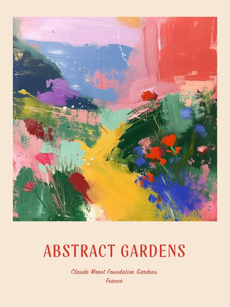 Colourful Gardens Claude Monet Foundation Gardens France 8 Red Poster