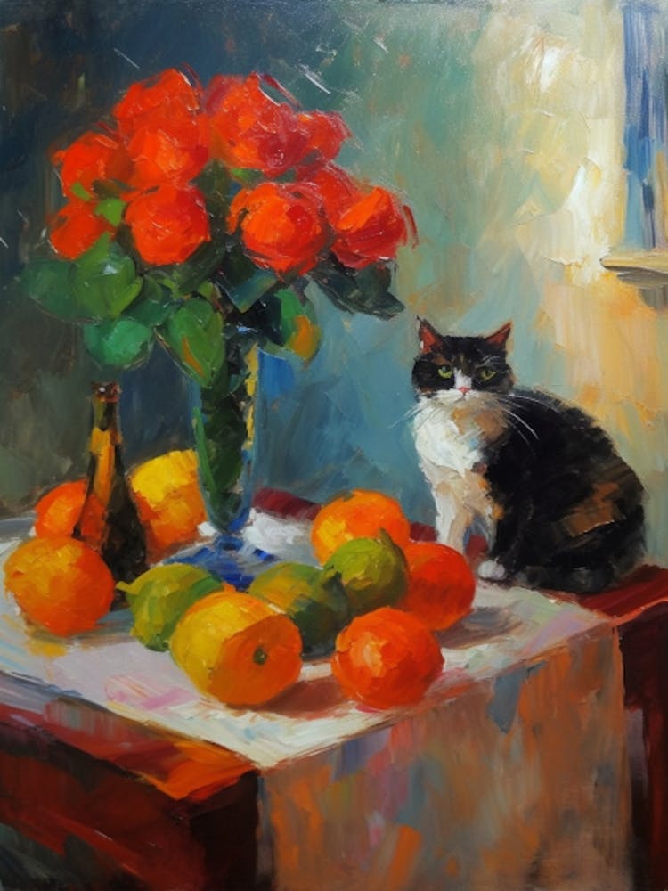 Amaryllis mit Katze 1