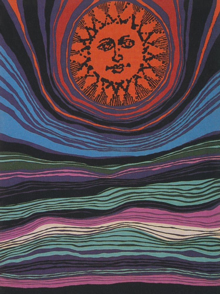 Sun And The Waves Vintage Print