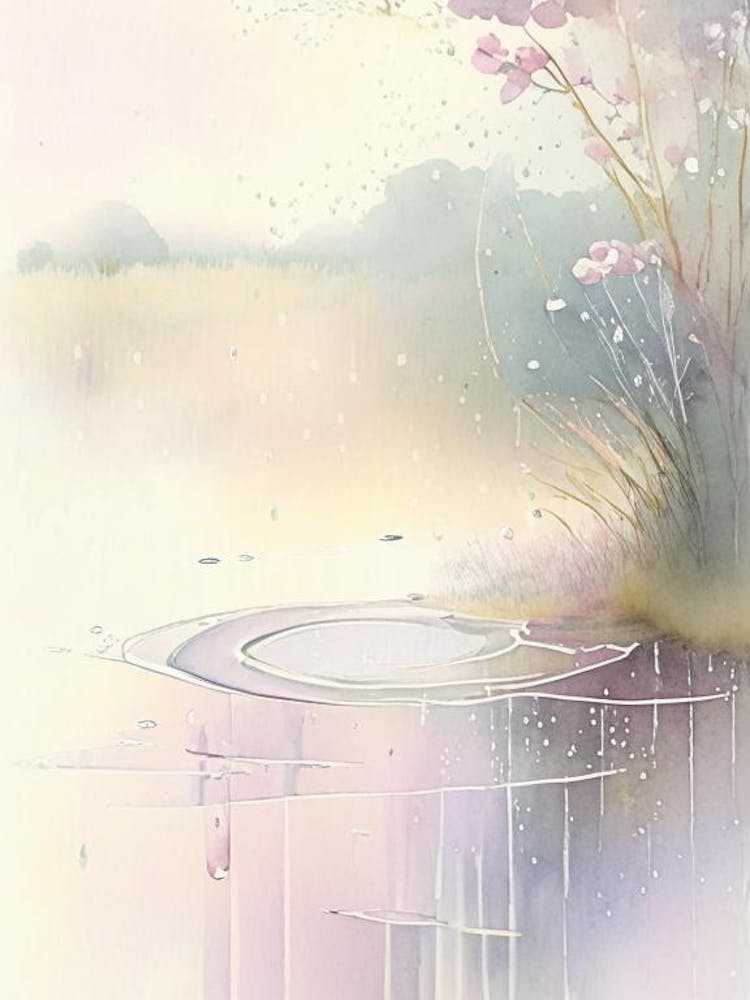 Rain Puddle Water Waterscape Gouache 2