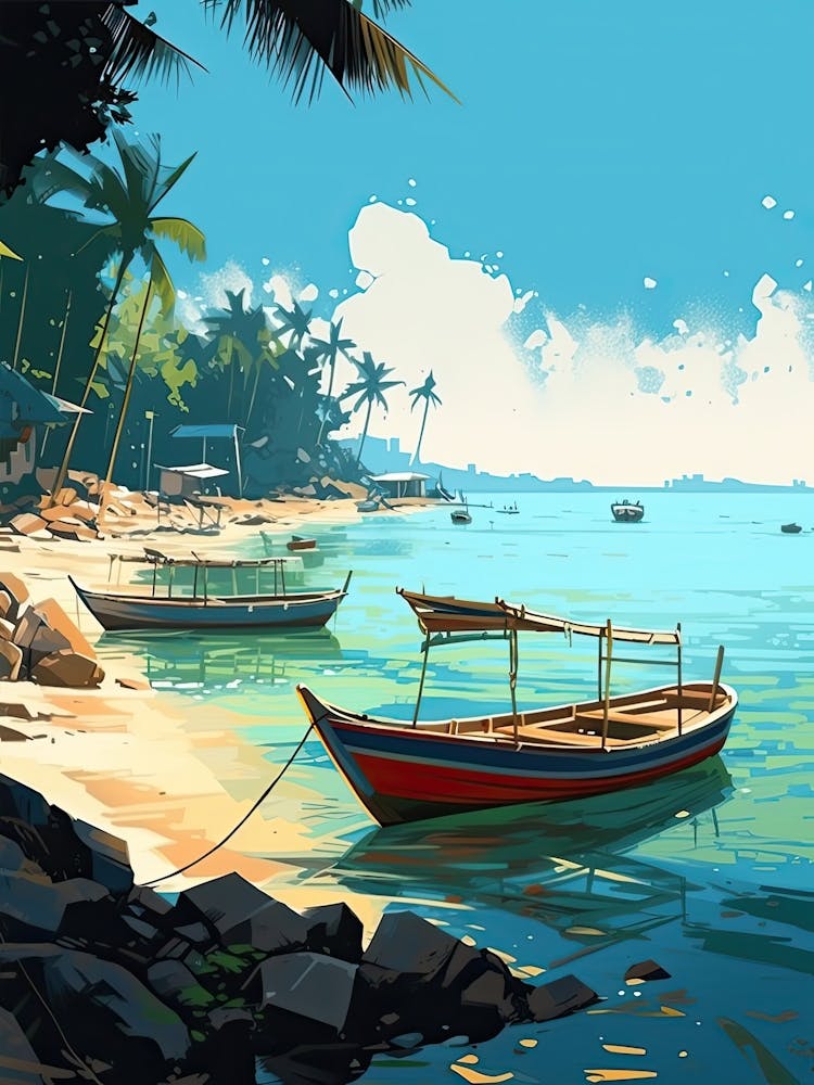 Phu Quoc, Vietnam, Flat Illustration 3