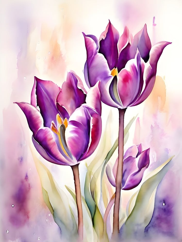 Watercolor Tulips 1