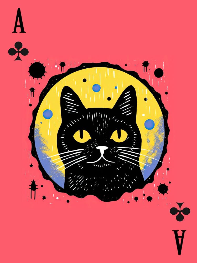 Playing Cards Cat 7 Pink And Black