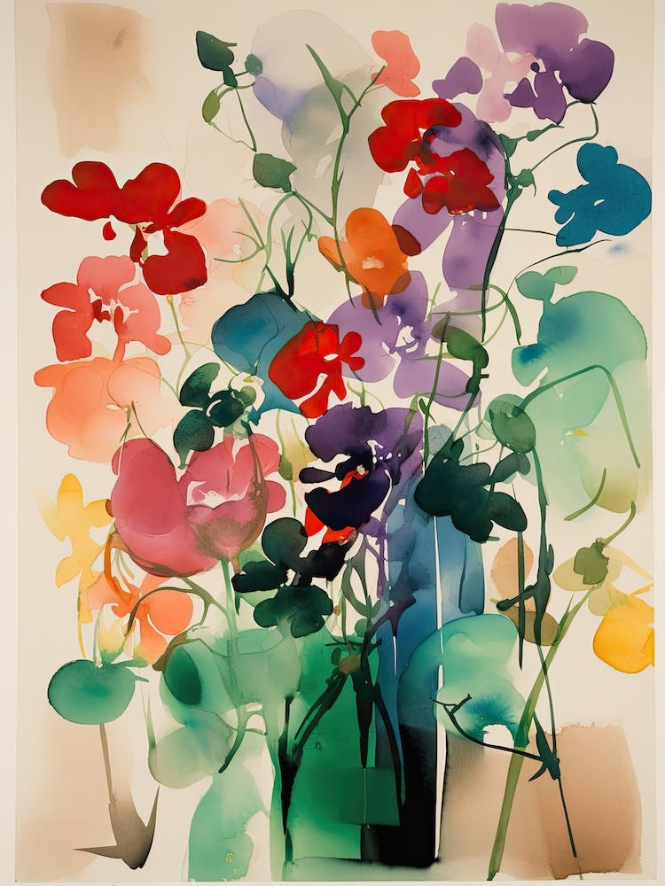 Sweet Pea Flower Illustration 3
