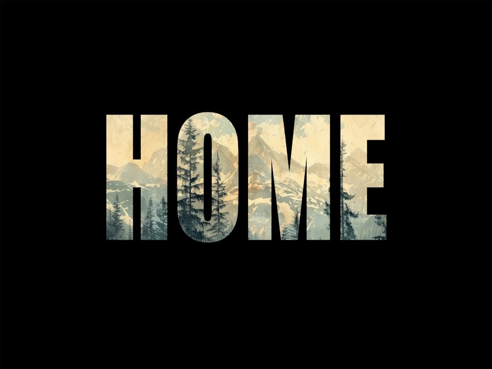 Home Poster Landscape Retro Illustration 7