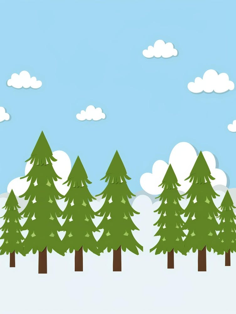 Christmas Trees In The Snow 1