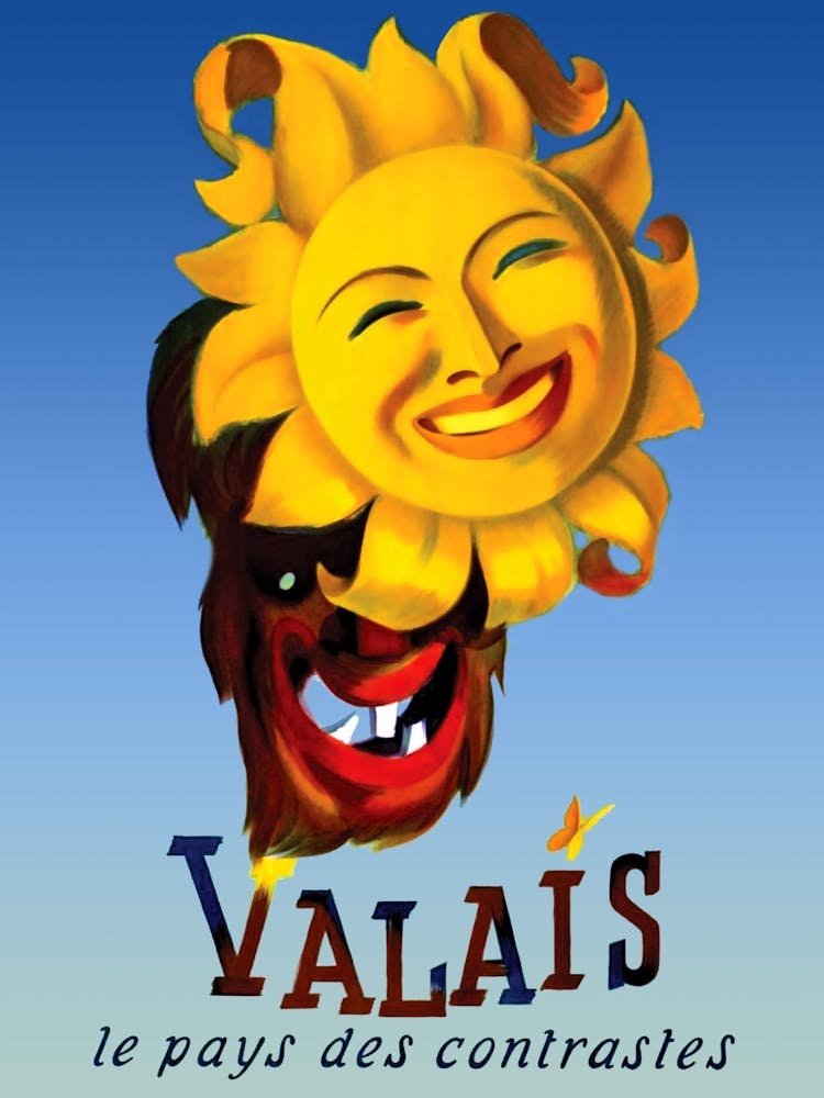 Valais, Switzerland, Vintage Travel Poster