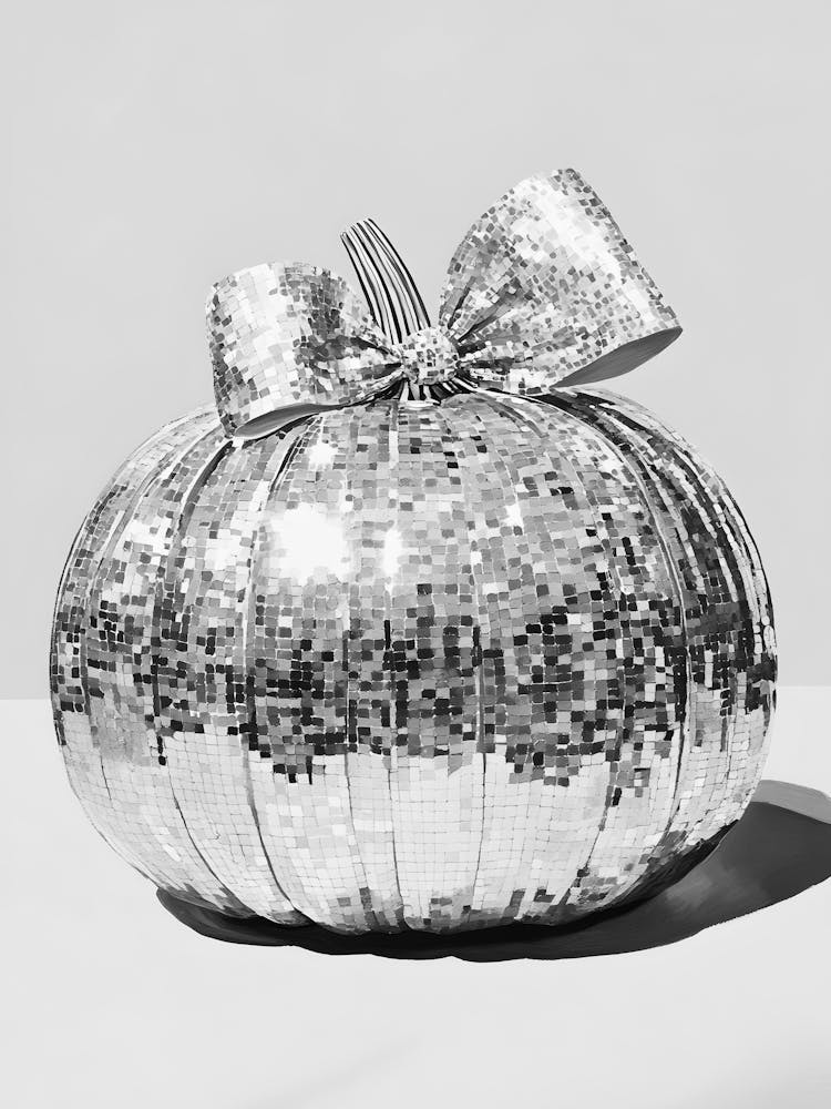 Silver Sequin Pumpkin