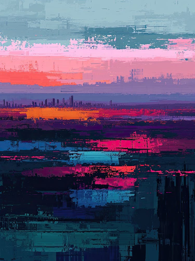 Abstract Cityscape | Pixel Minimalism Art Series