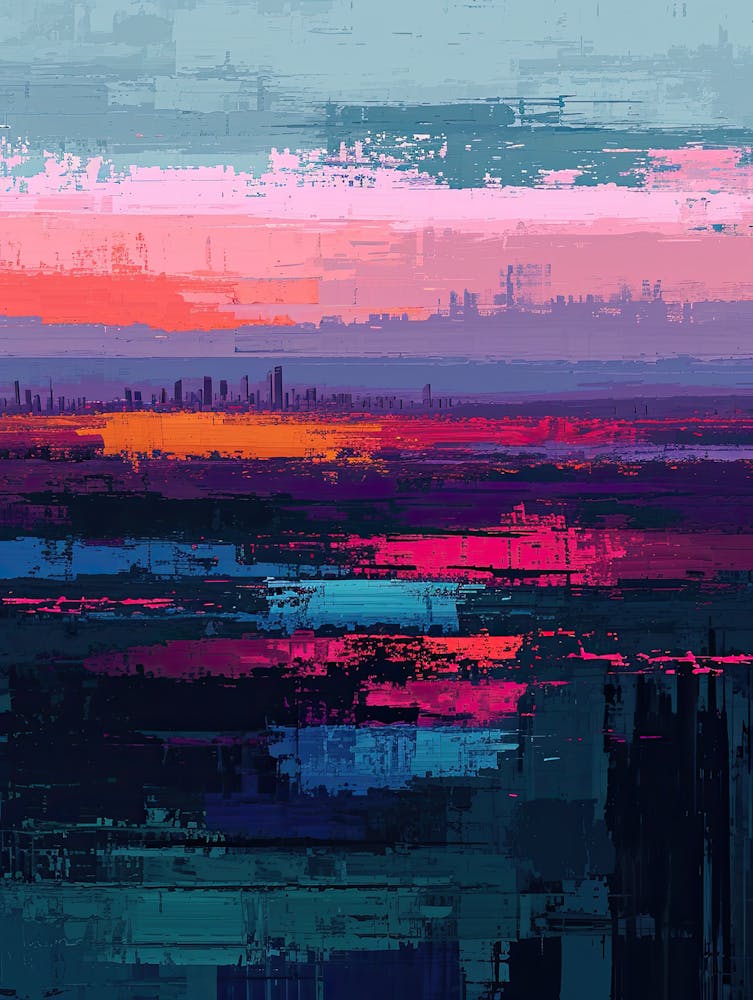 Abstract Cityscape | Pixel Minimalism Art Series