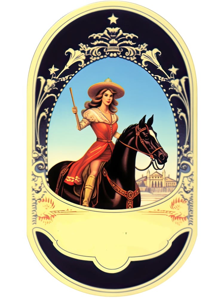 1950w Vintage Cowgirl Label 2