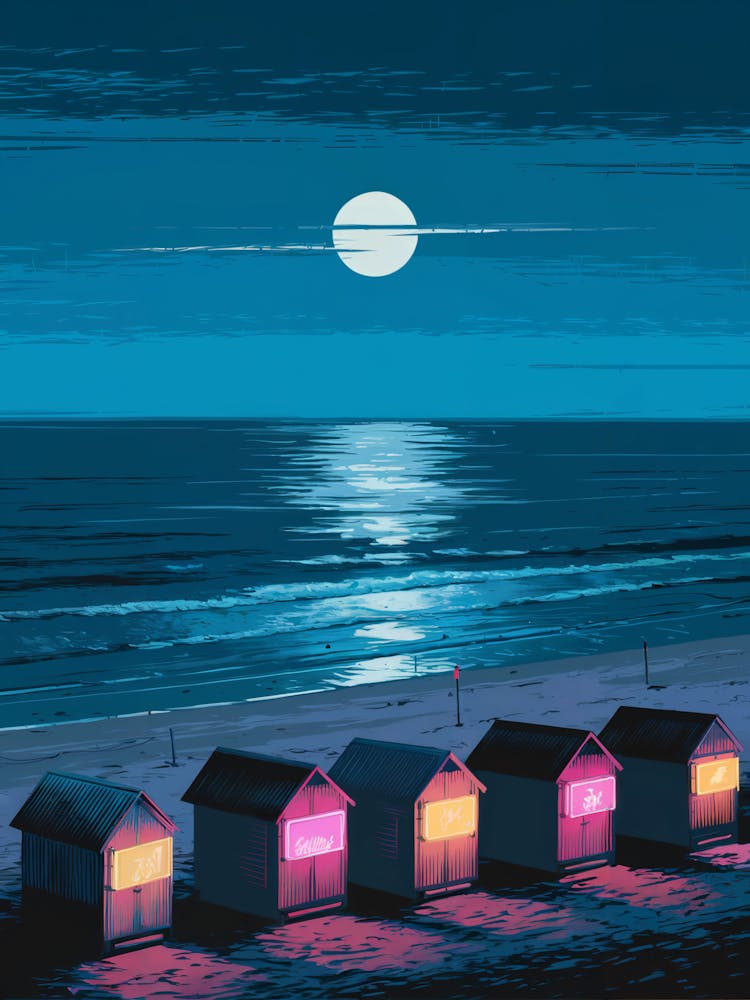 Beach Huts, Anime Art Lofi