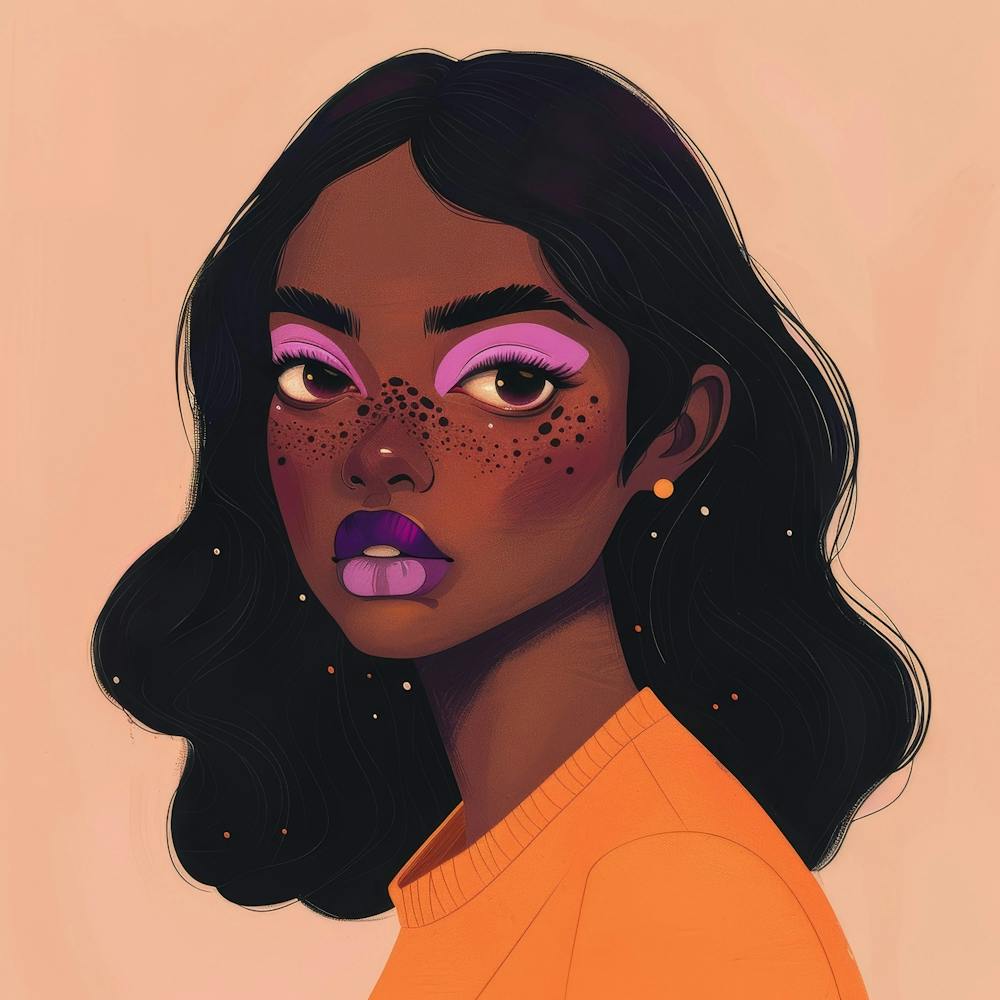 African Girl With Freckles