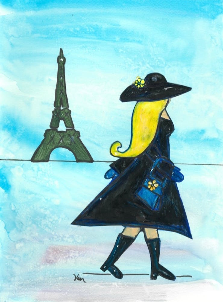 Fille Marchant à Paris