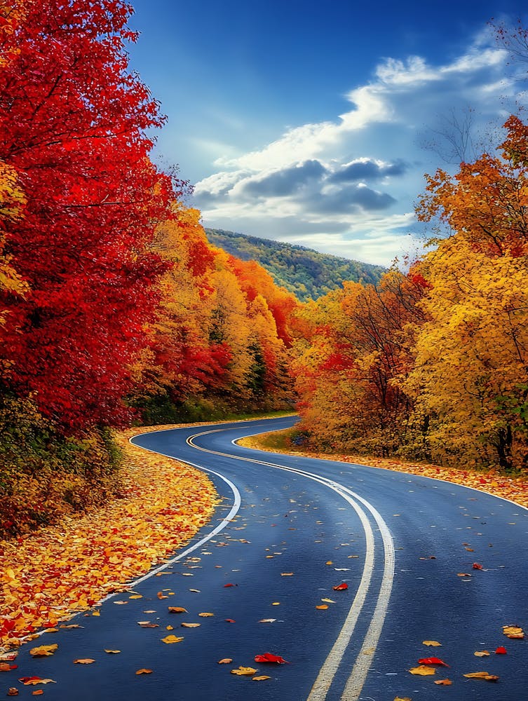 Beautiful Road In Autumn 10