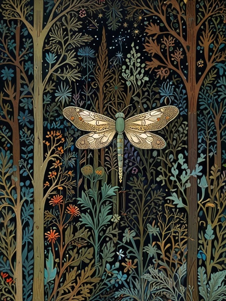William Morris Dragonfly In The Forest 2