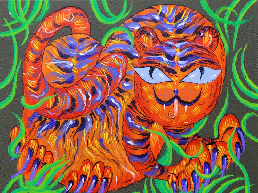 Funny tiger illustration