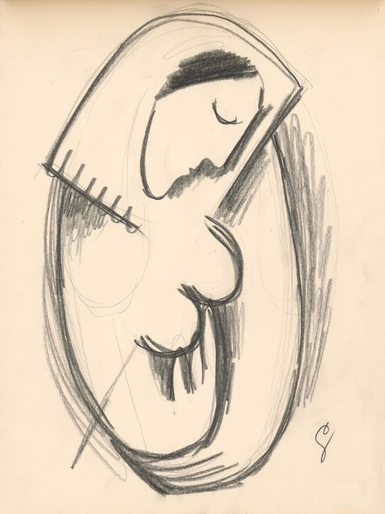 Study Of A Woman With Bowed Head, Mikuláš Galanda