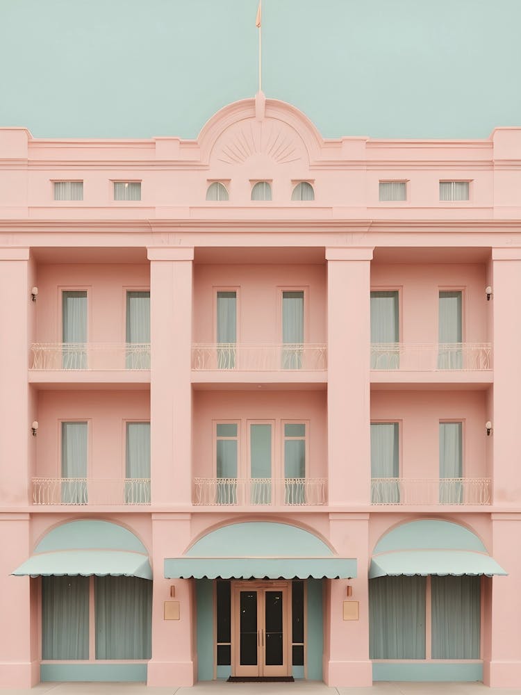 Retro Hotel Facade Photography Wes Anderson Style