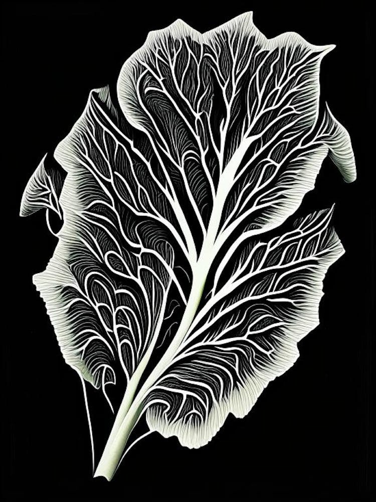 Turnip Leaf Linocut