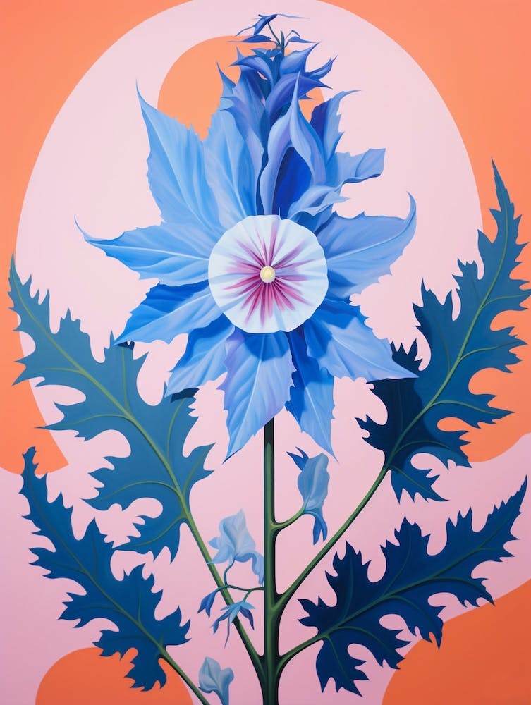 Delphinium 1 Hilma Af Klint Inspired Pastel Flower Painting