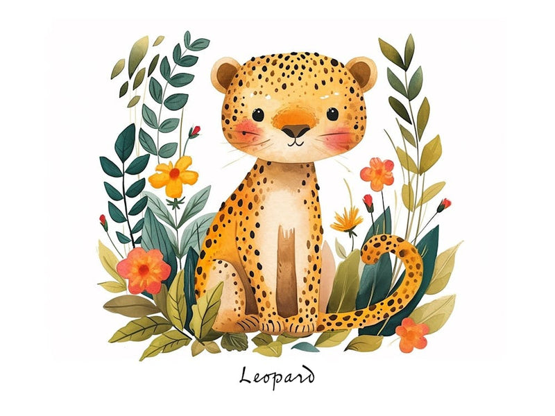 Little Floral Leopard 3 Poster