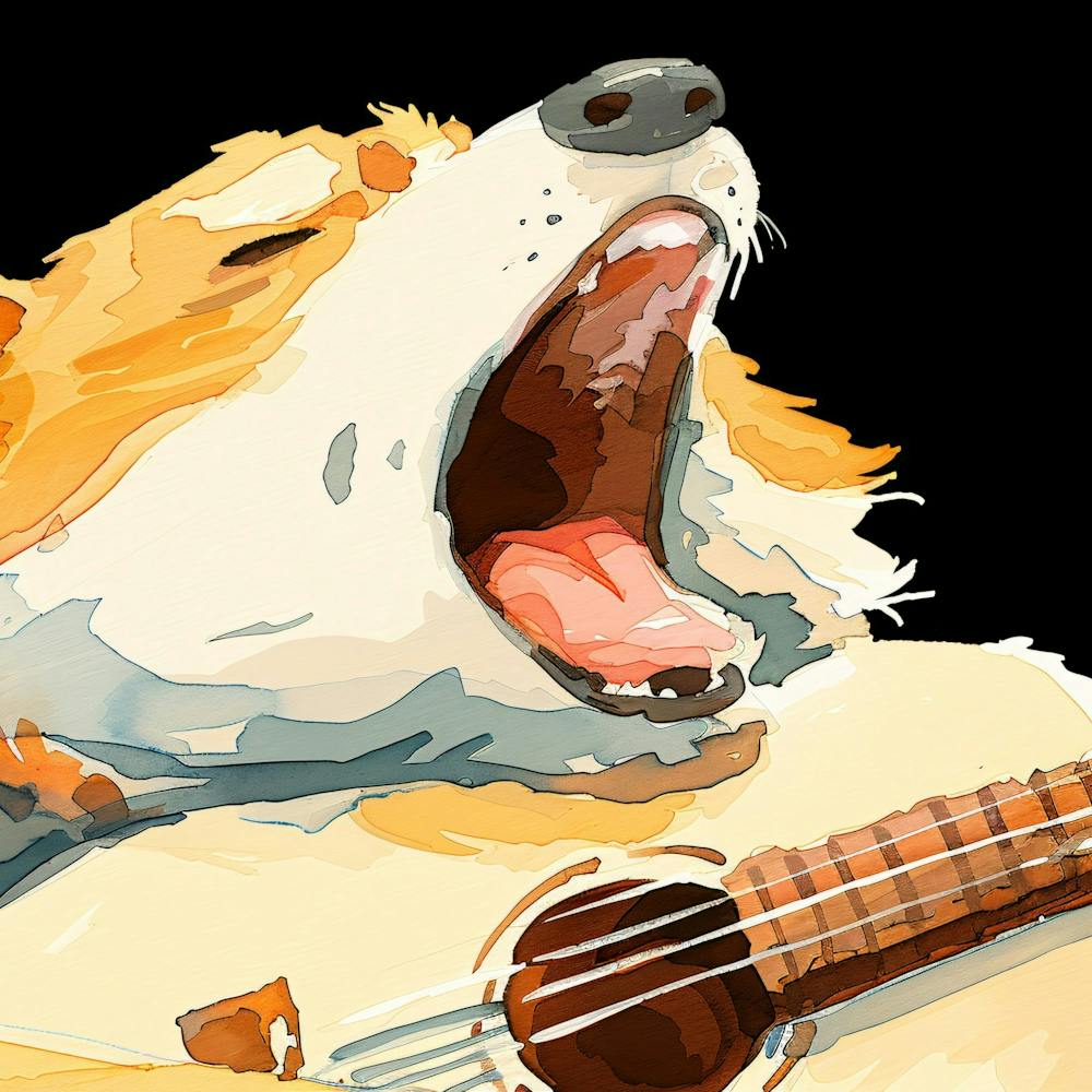 Corgi Playing Guitar
