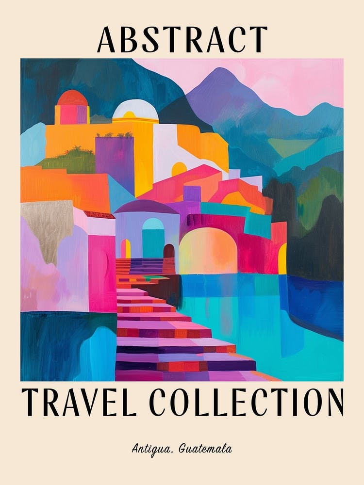 Abstract Travel Collection Poster Antigua Guatemala 3