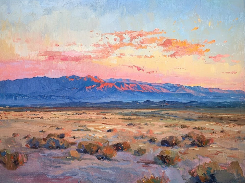 Western Sunset Landscapes Mojave Desert Nevada 1
