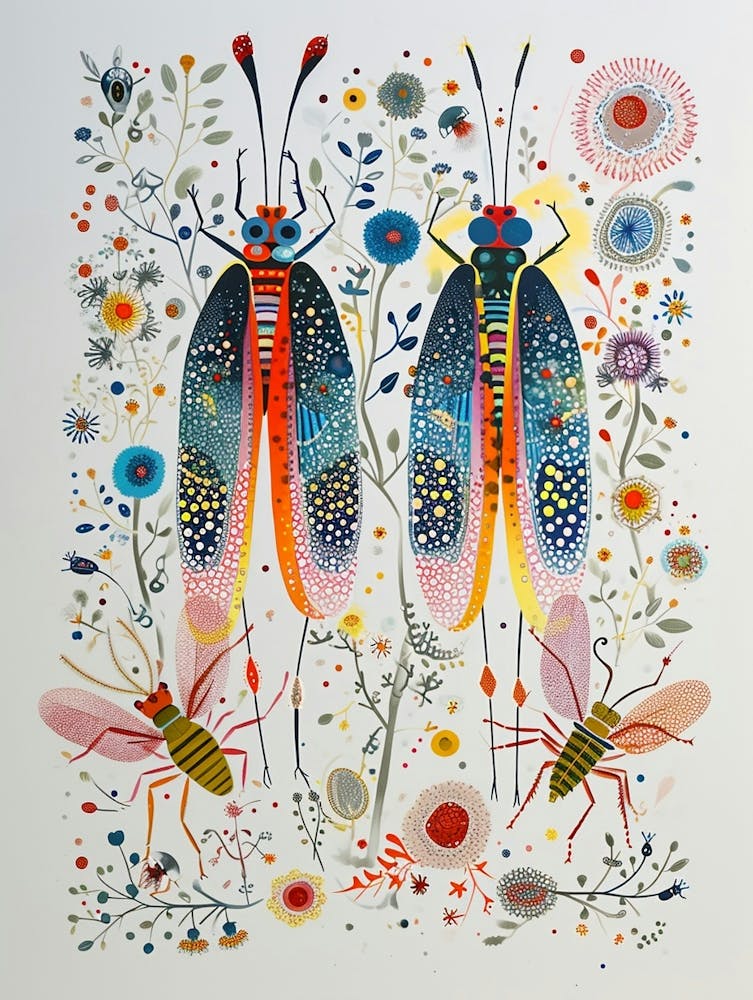 Colourful Insect Illustration Lacewing 6