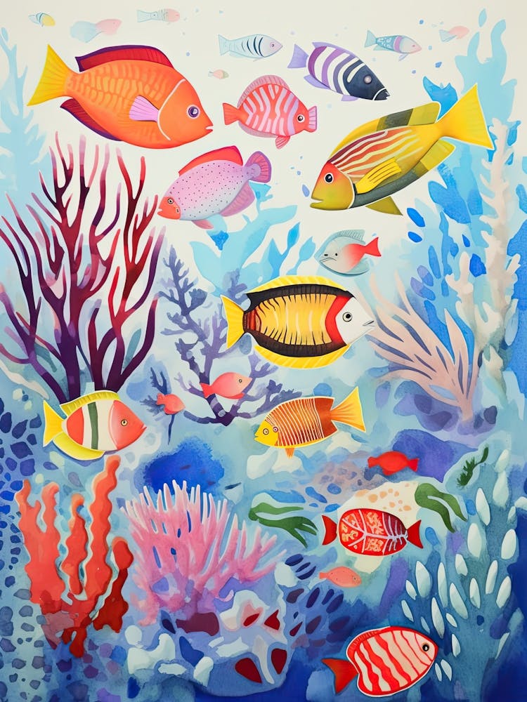 Watercolor Tropical Fishes
