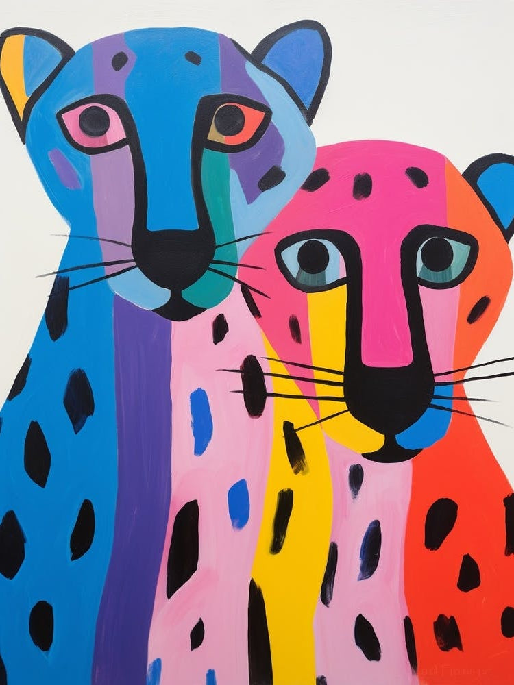 Colourful Kids Animal Art Panther 3