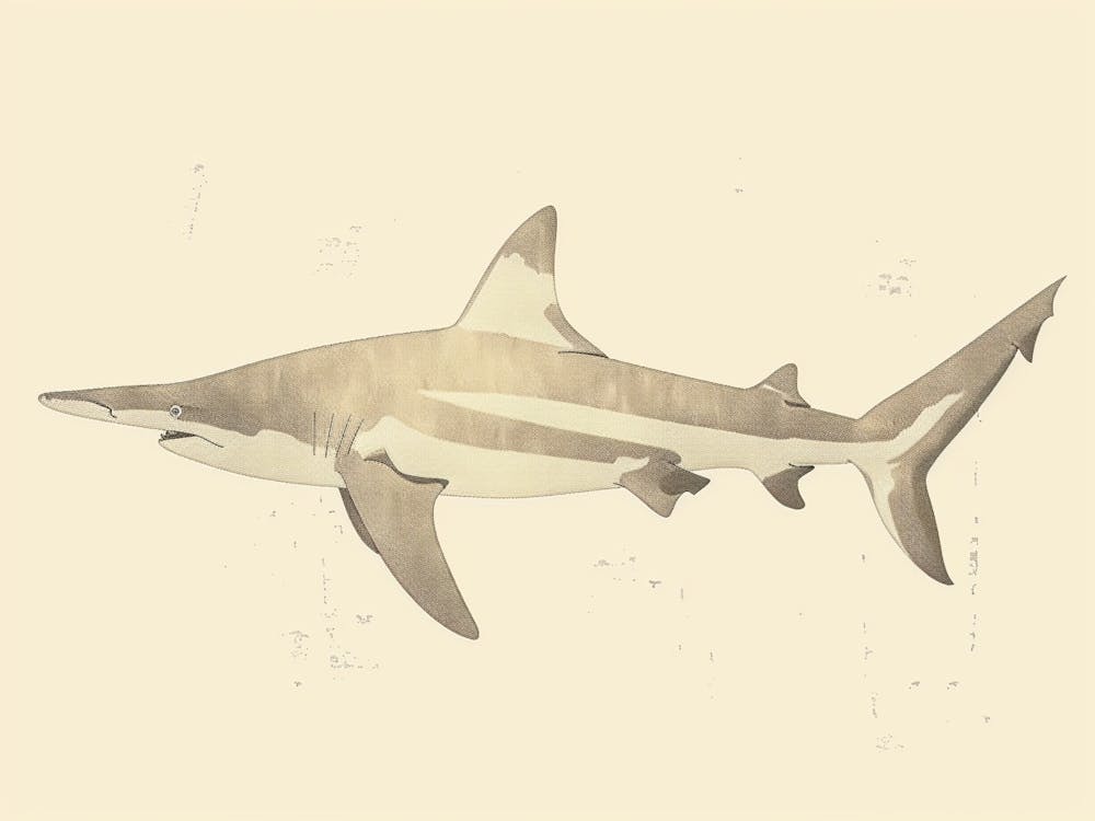 Smooth Hammerhead  Shark Grey Silhouette 3