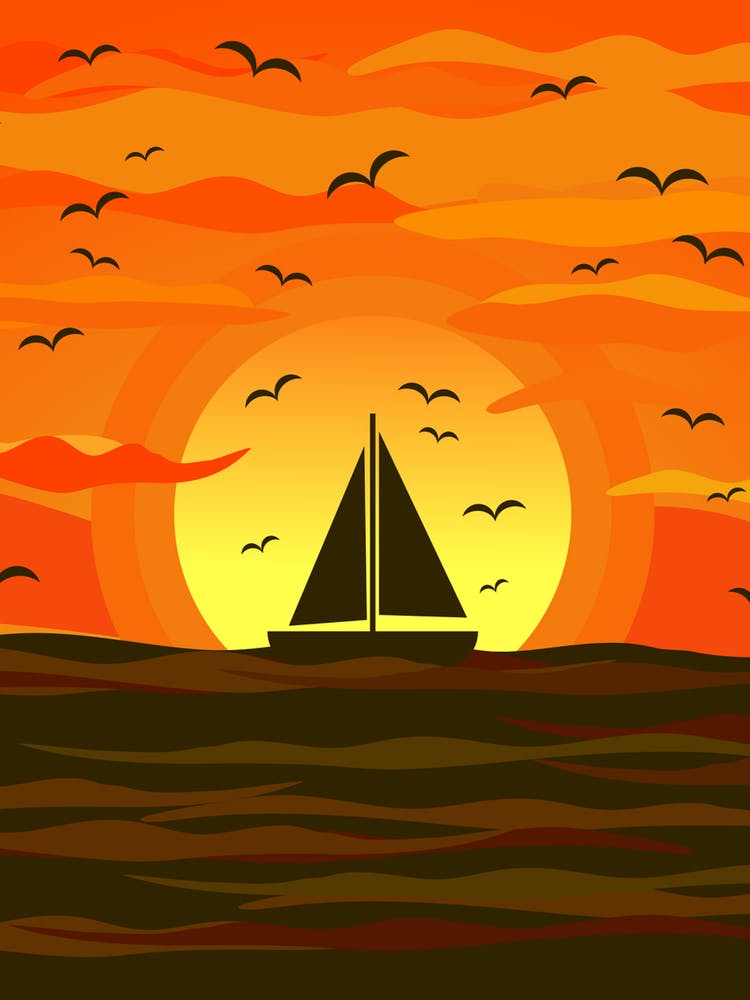 Sunset Sailboat