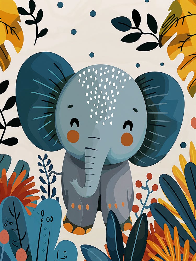 Cute Elephant In The Jungle