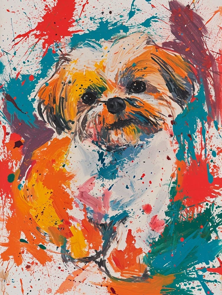 Shih Tzu Acrylic Painting 10